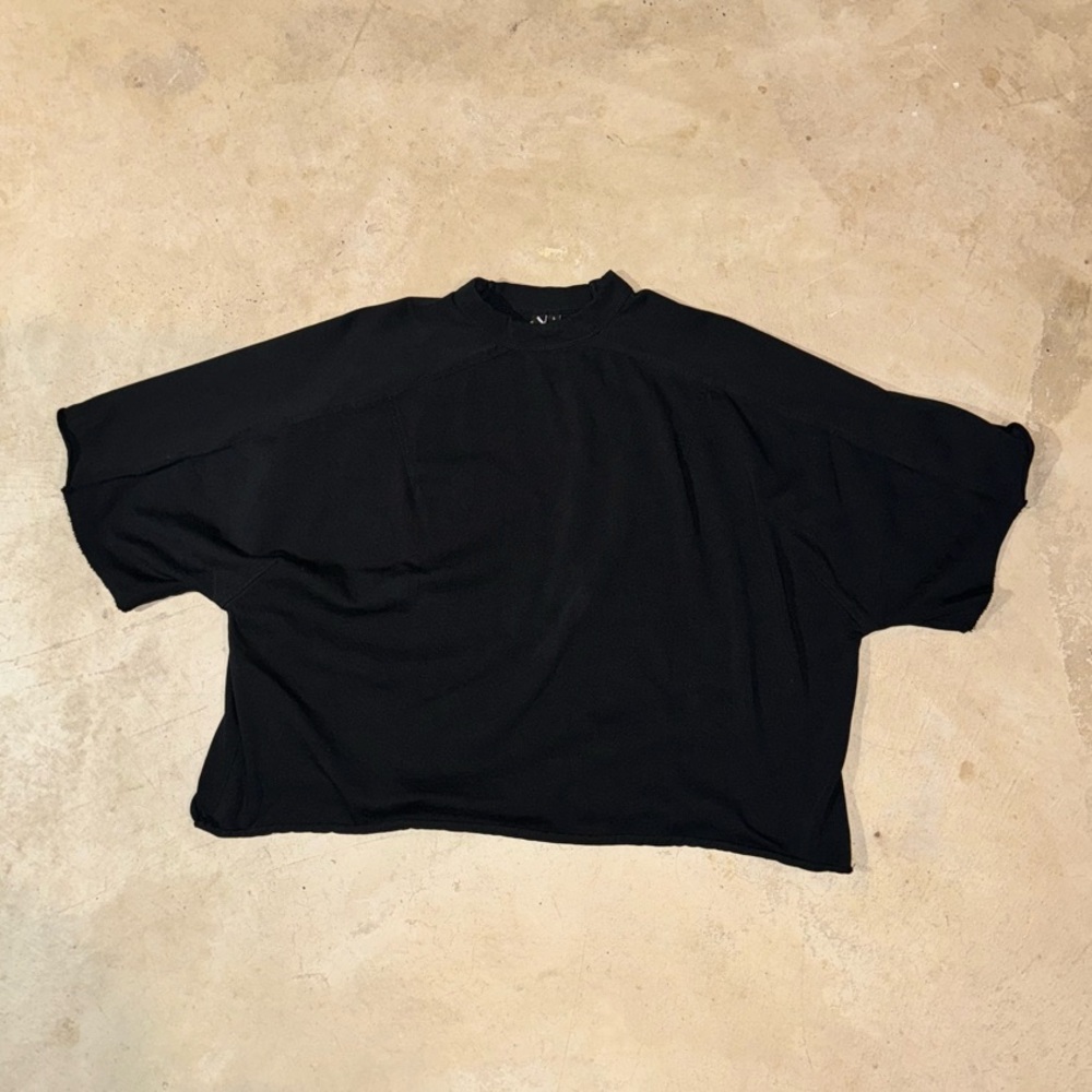 Entire Studios Heavy Dart Tee Size Small Black Soot Oversized Cropped